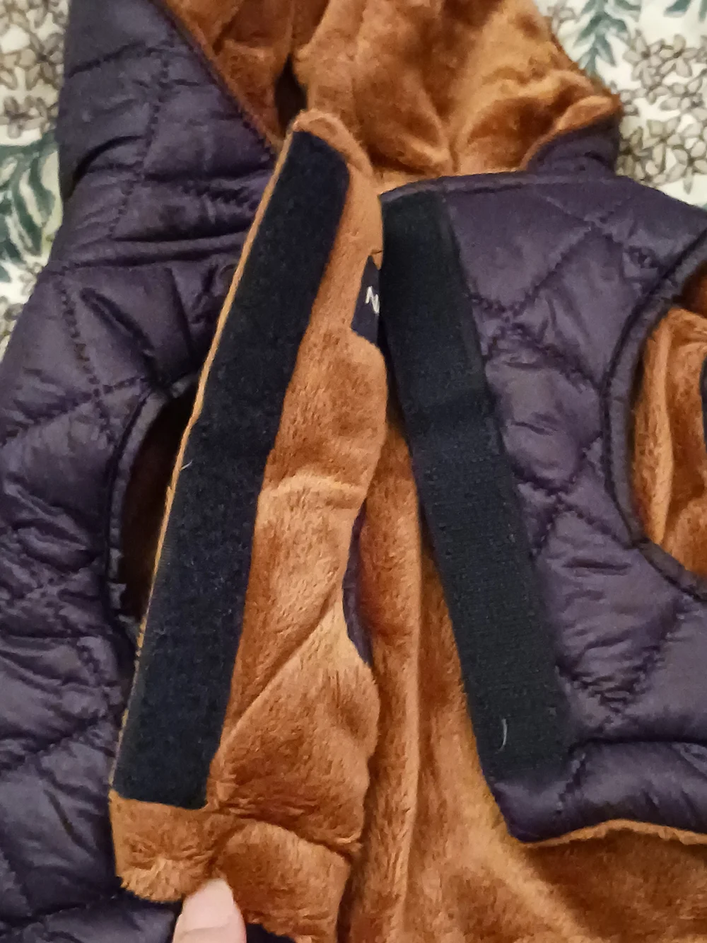 Nautica Quilted Fleece Plush Navy Dog Coat with Hood